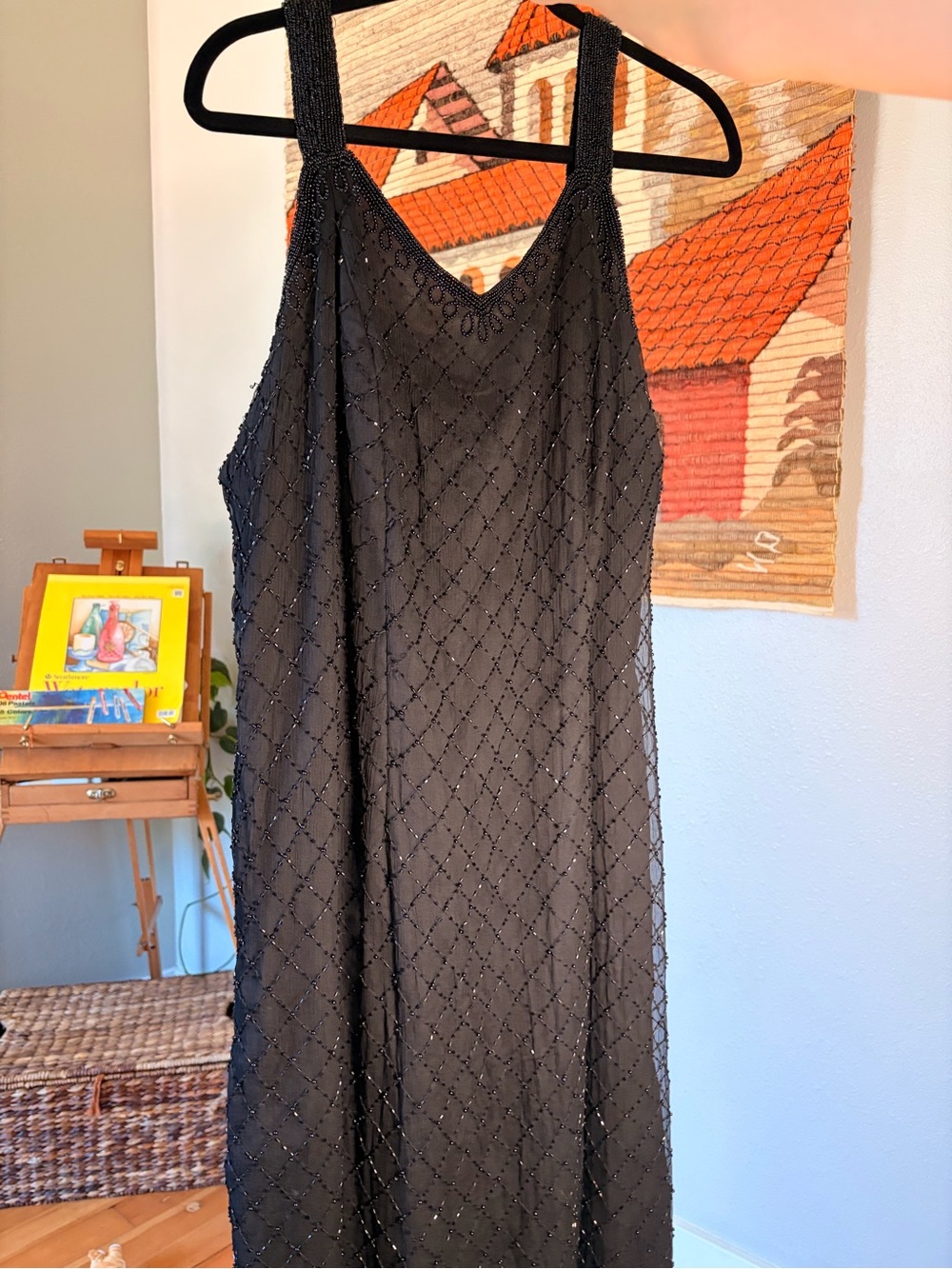Black Beaded silk gown